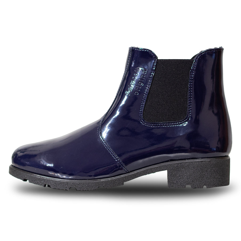 Palmroth chelsea boots black patent