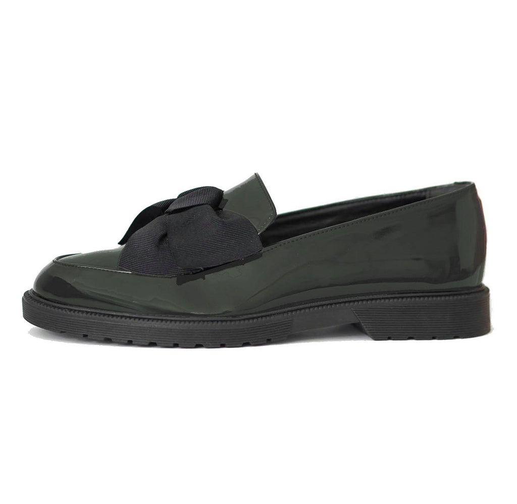 Ella bow loafer green